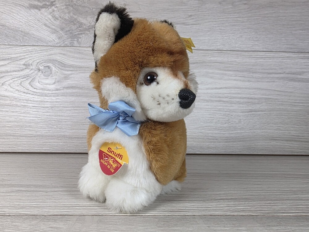 Vtg Steiff Snuffi Fox Plush 16cm 6" Baby Fox Germany Box Button Chest Tag SU13